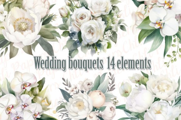 Download Wedding Bouquet Watercolor White Flowers - Wedding Collection