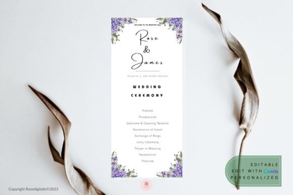 Download Wedding Ceremony Program Lavender - Wedding Collection