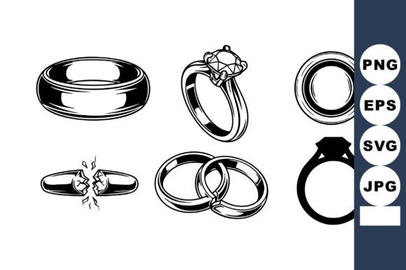 Download Wedding Rings Vector Set with Engagement - Wedding Collection