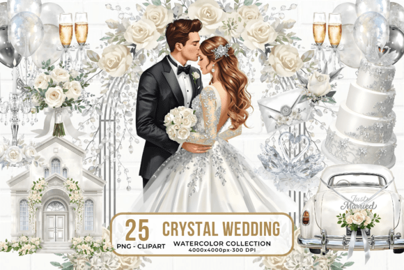 Download Crystal Wedding Clipart Bride Groom PNG - Wedding Collection