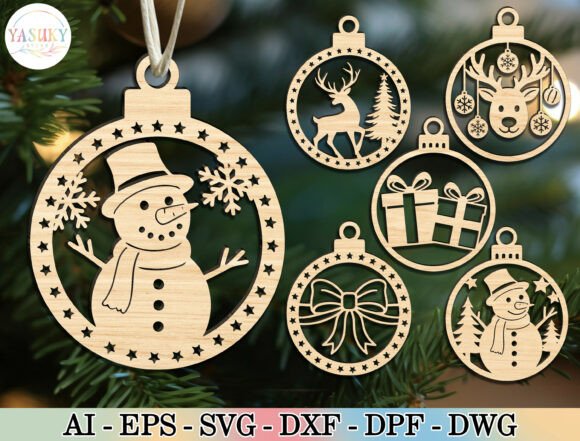 Download Christmas Wooden Ornament SVG Bundle - Premium Bundle