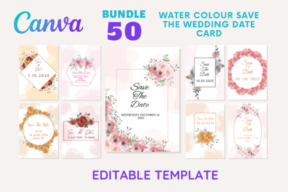 Download Water Colour Save the Date Wedding Card - Wedding Collection